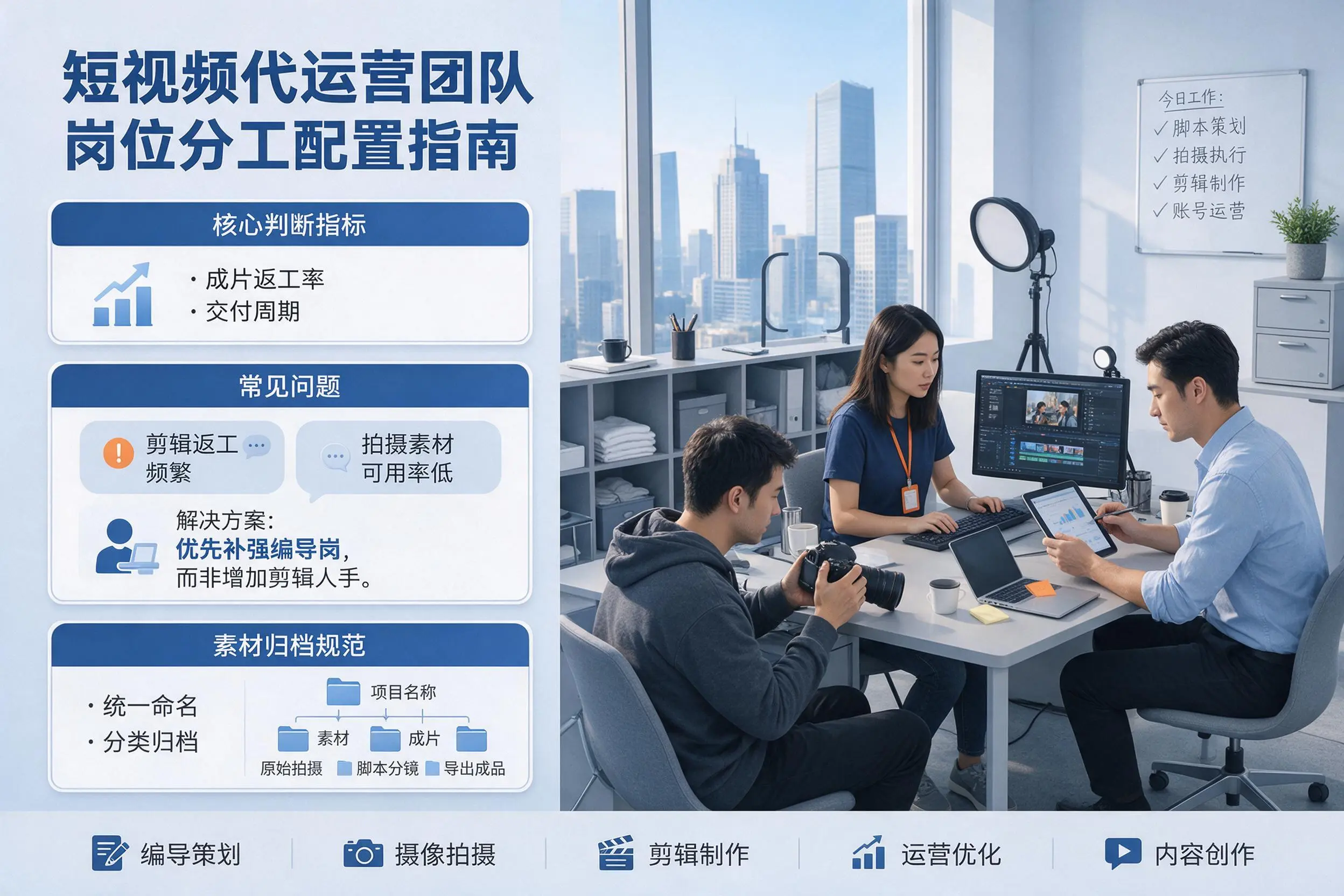 短视频代运营团队如何配置？清远企业岗位分工科普说明