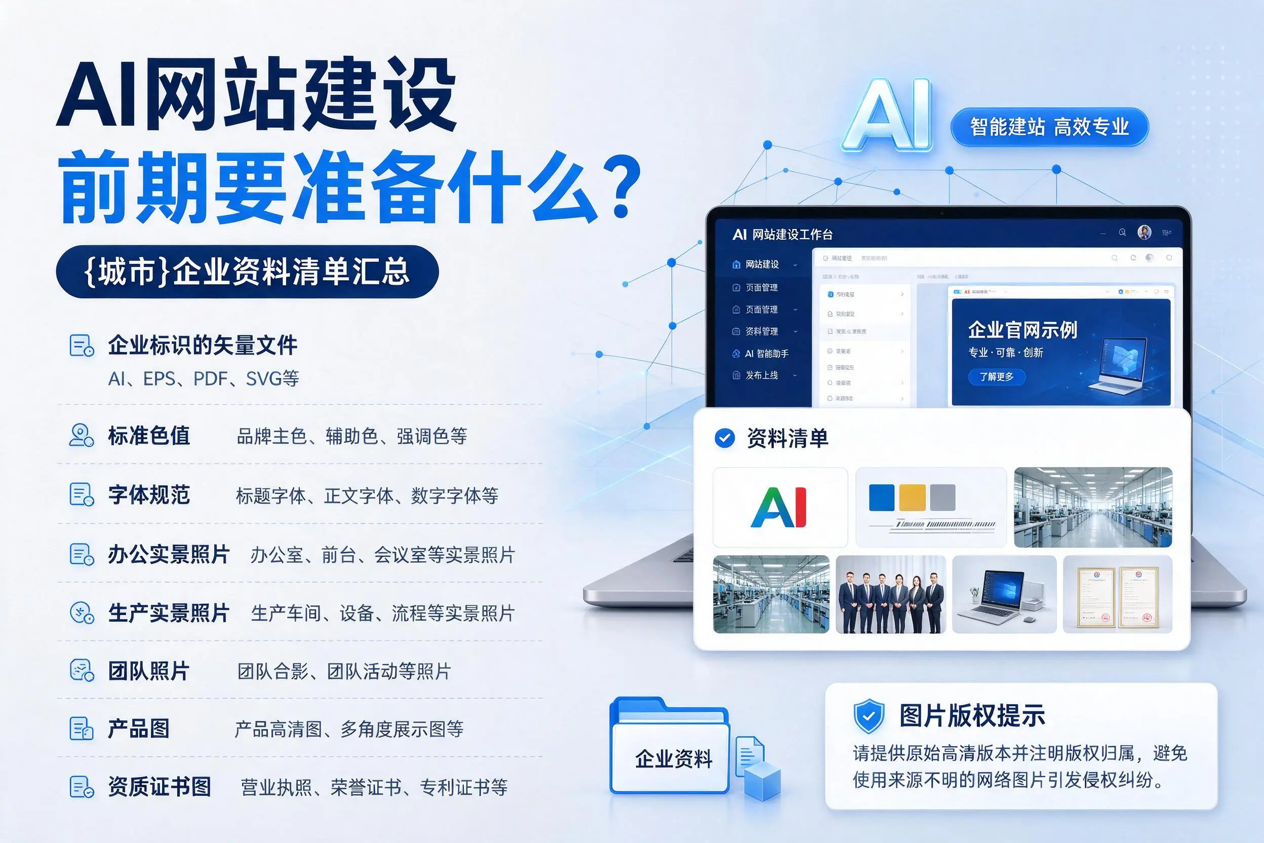 AI网站建设前期要准备什么?清远企业资料清单汇总